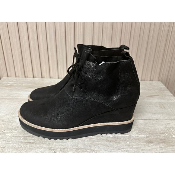 EILEEN FISHER Capa Wedge Chukka Boot In Black Sz 8 Brand New - Picture 6 of 14